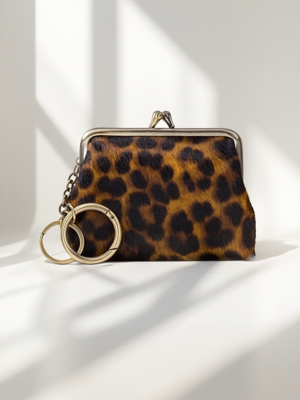 NWT PATRICIA NASH Leopard Calf Hair Borse Coin Purse